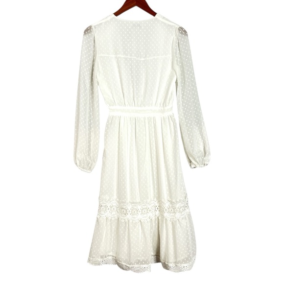 NWT Showpo. Always Dreaming Dress in White Size 6 Midi Length Swiss Dot - Picture 5 of 5